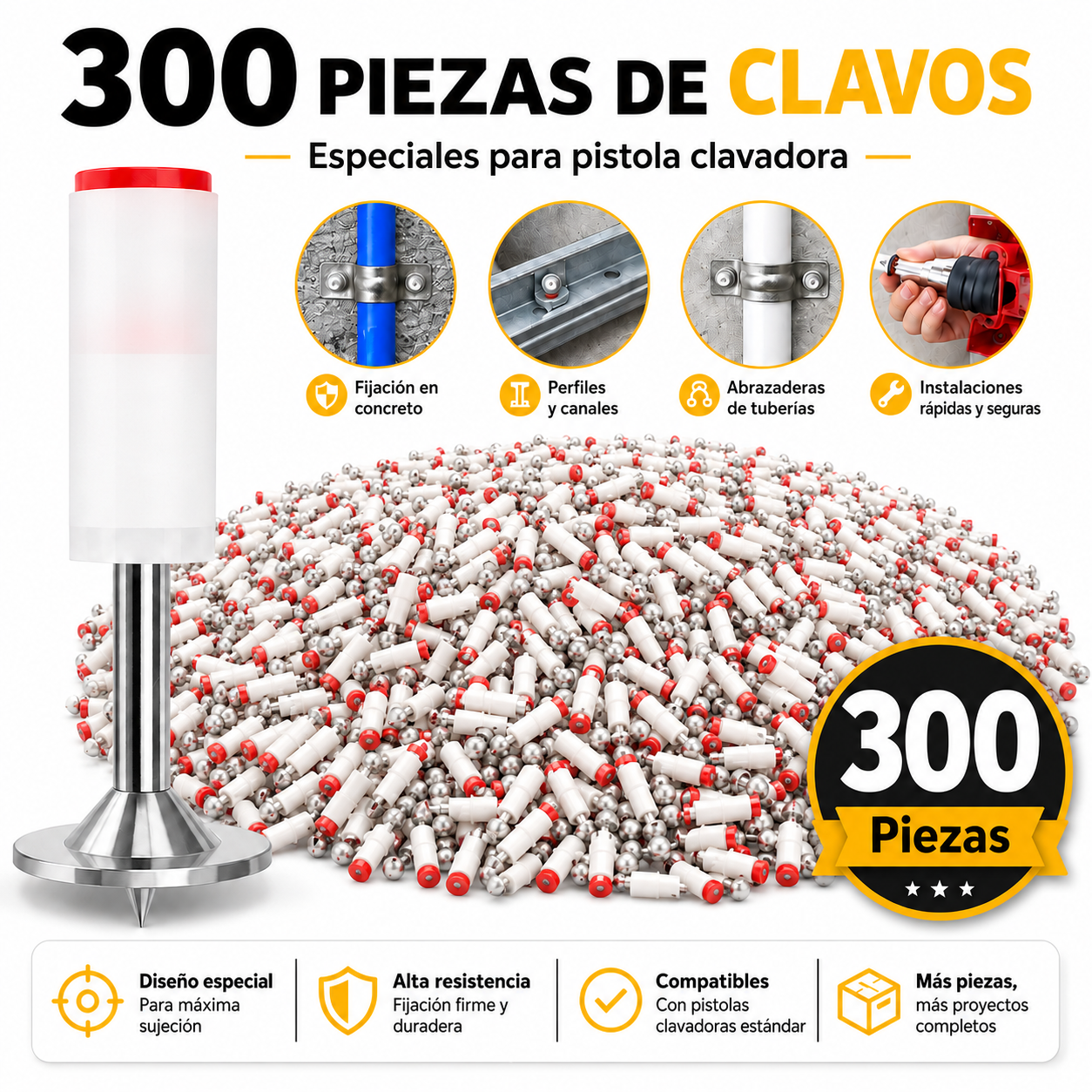 Clavos de Alto Rendimiento para Pistola Clavadora – Packs de 100, 200 o 300 - Image 3