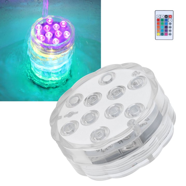 Luces LED Sumergibles RGB con Control Remoto – 16 Colores Vibrantes - Image 6