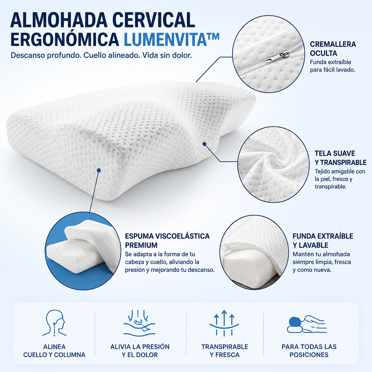 Almohada Cervical Ergonómica - Despierta sin Dolor - Image 2