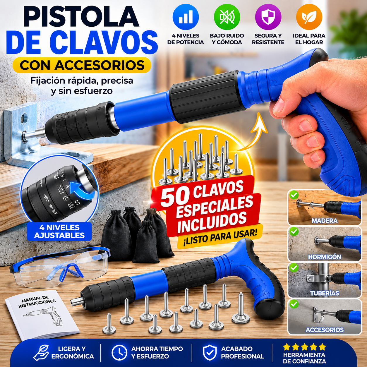 Clavadora Profesional de 4 Niveles: ¡Fijaciones Perfectas al Instante! - Image 2