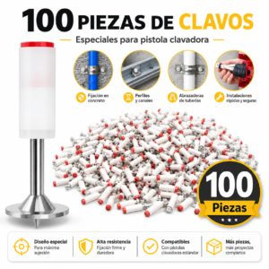 Clavos de Alto Rendimiento para Pistola Clavadora – Packs de 100, 200 o 300