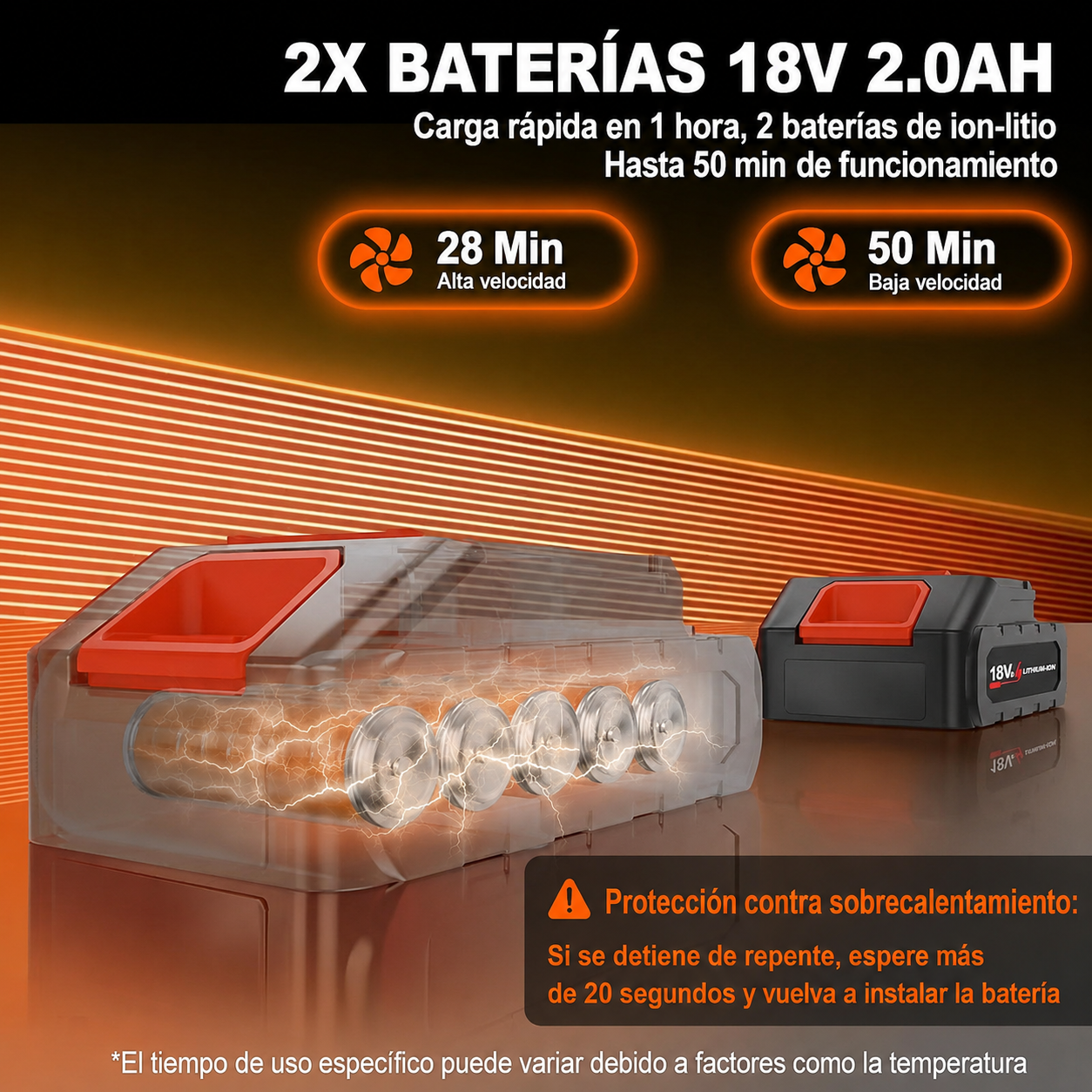 Soplador de Aire Turbo Profesional de 130.000 RPM | Incluye 2 Baterías - Image 12