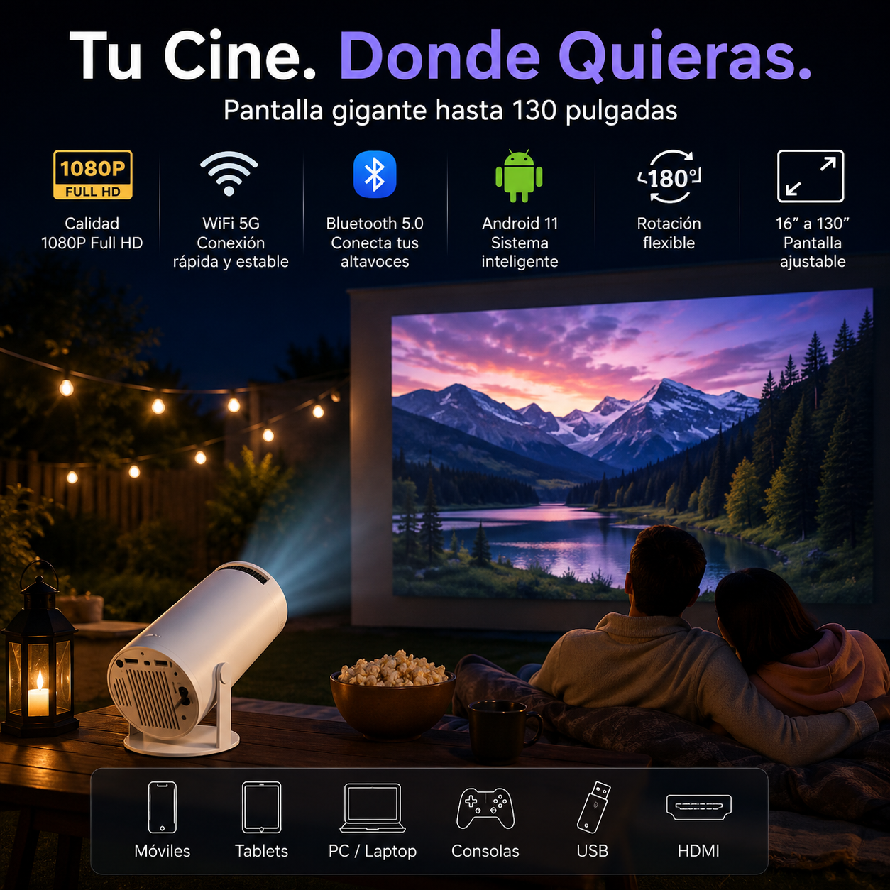 Proyector Portátil Ultra HD: Tu Cine Inmersivo Donde Quieras - Image 2