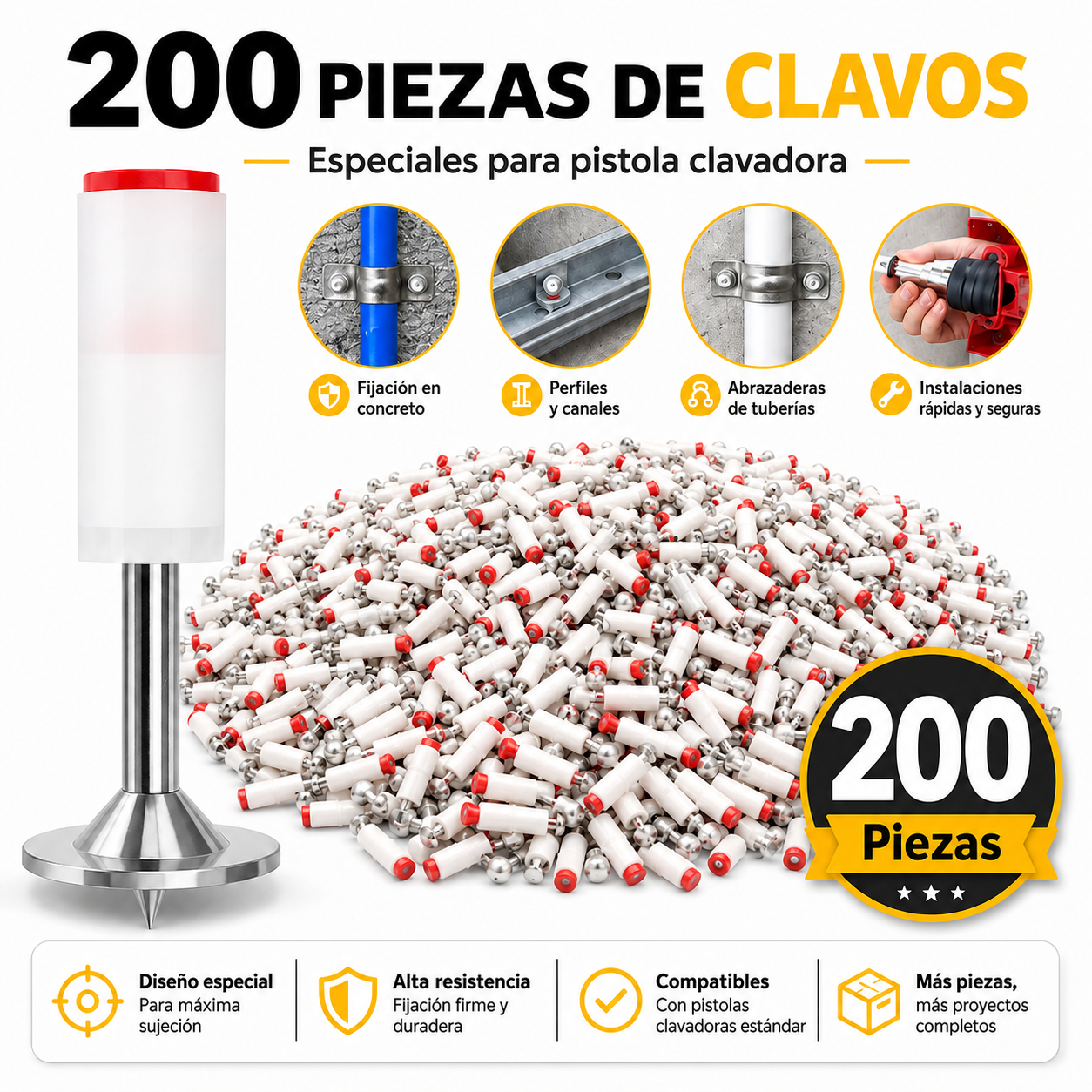 Clavos de Alto Rendimiento para Pistola Clavadora – Packs de 100, 200 o 300 - Image 2