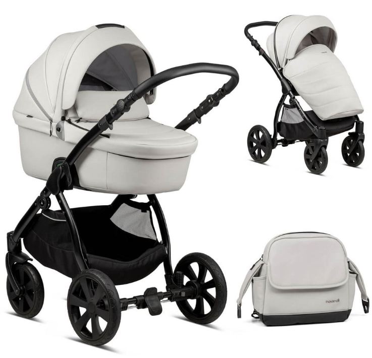 Noordi Fjordi Leather 2 in 1 Pram – Cloud
