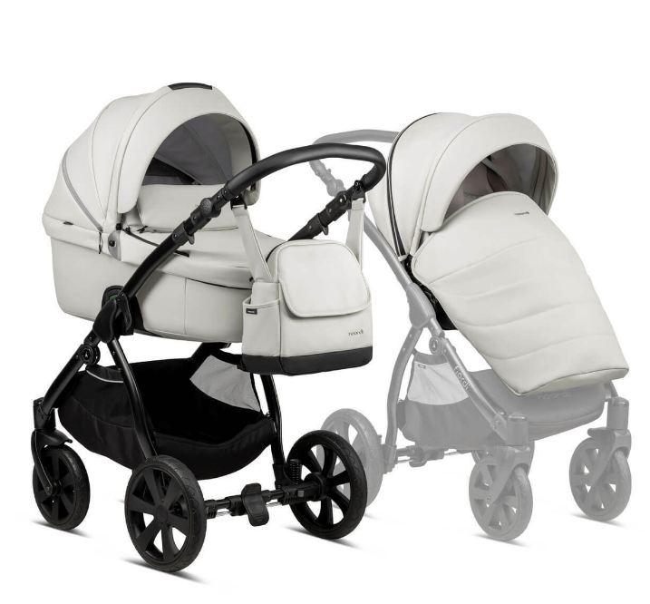 Noordi Fjordi Leather 2 in 1 Pram – Cloud - Image 3